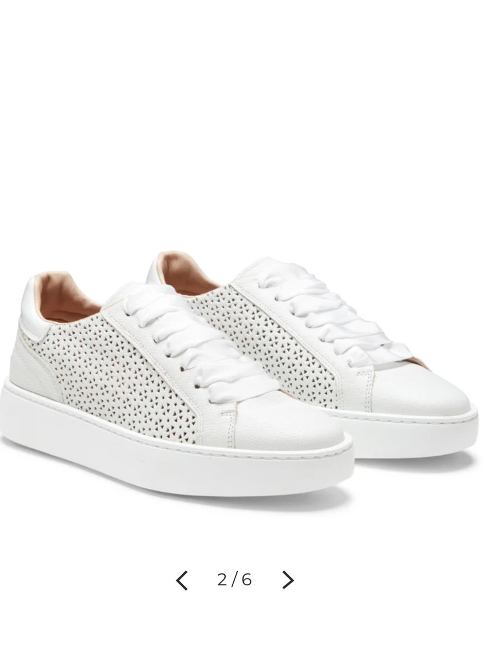 NWOT SANTONI Cleanic White Perforated Leather Sneaker